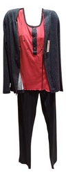 Pijama 3 Piezas Musculosa Saco Y Pantalon Mujer Ferz 828318