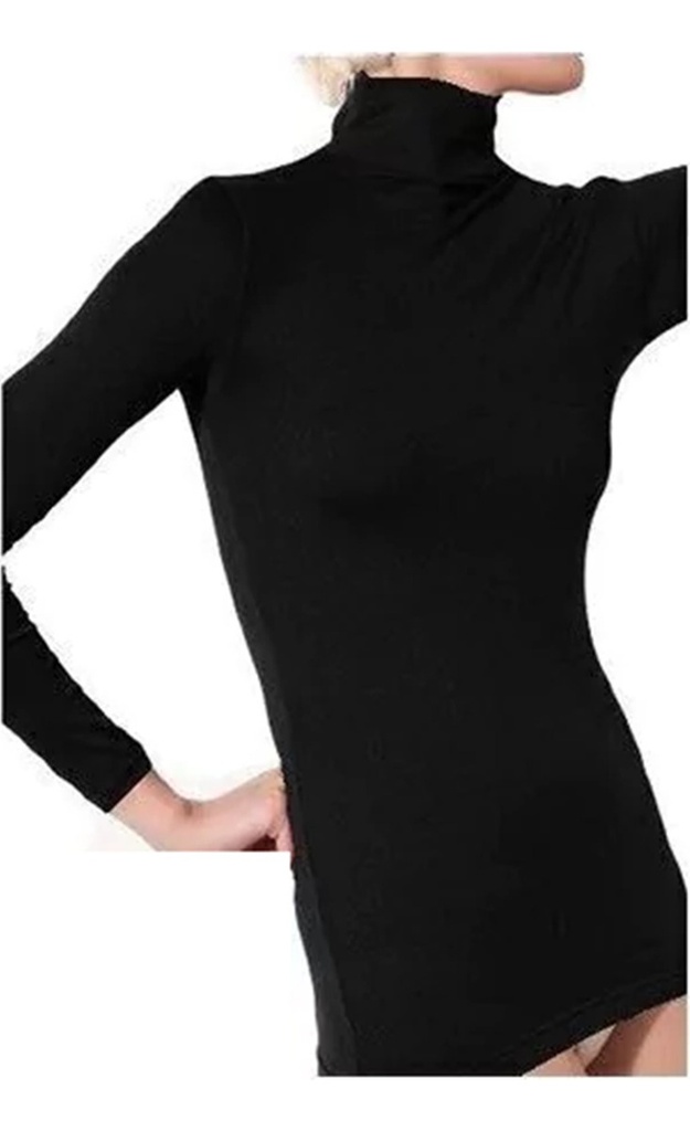 Polera De Microfibra Cuello Alto Manga Larga Cal19 Silvana