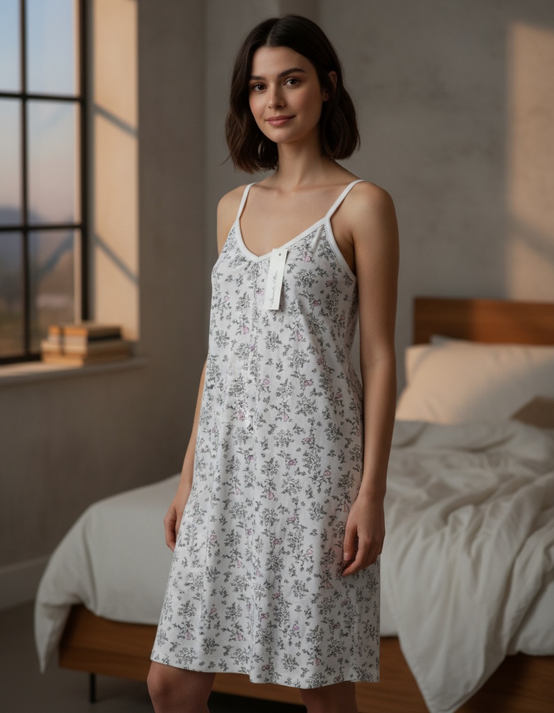 Camison Solero Breteles Verano Algodon Marcela Ferz 827185