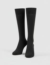 [LUP1470NEG11U] Media 100% Hilo Algodón Hombre 3/4 De Vestir Lupo 1470